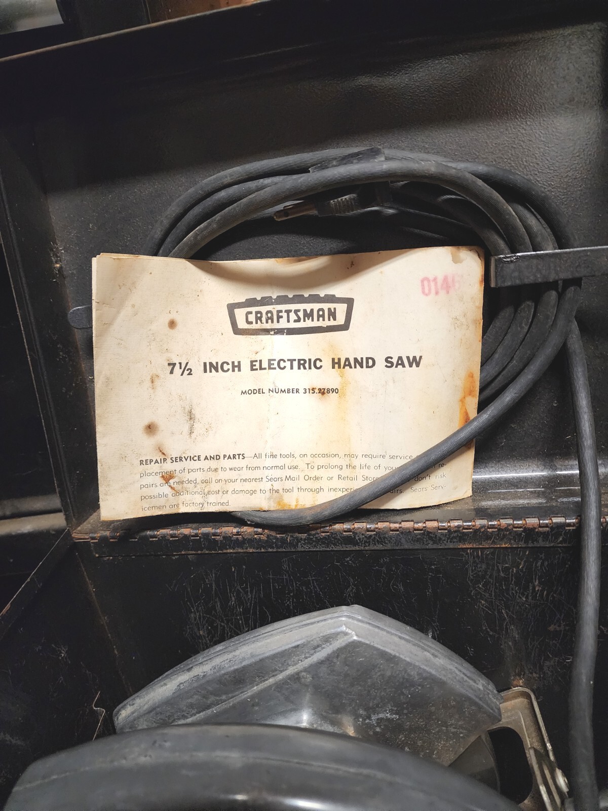 Vintage Sears Craftsman 315.27890 2 HP Corded 71/2" Circular Saw Made