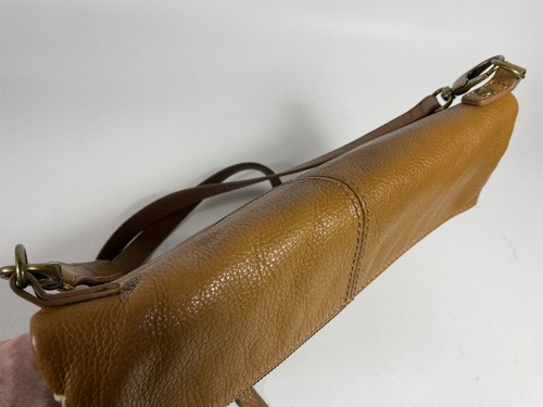 #LUCKY BRAND *Harper* Foldover Tan Leather Medium Crossbody Bag Purse MSRP $148 - Picture 8 of 12