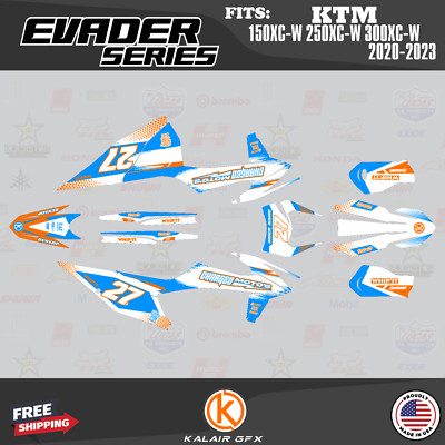 Graphics Kit for KTM 150XC-W 250XC-W 300XC-W 2020 2021 2022 2023 Evader-Cyan