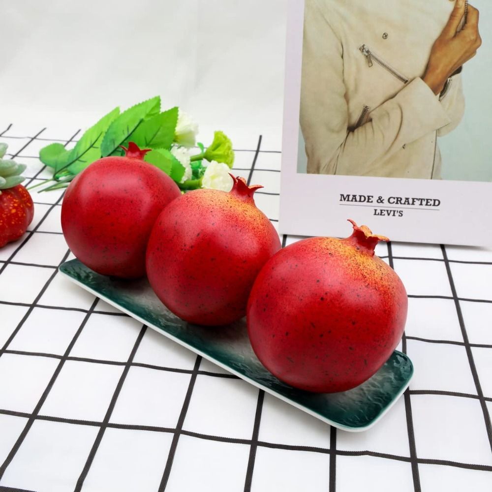 10Pcs Plastic Fake Pomegranate Model Realistic Pomegranate Pendant
