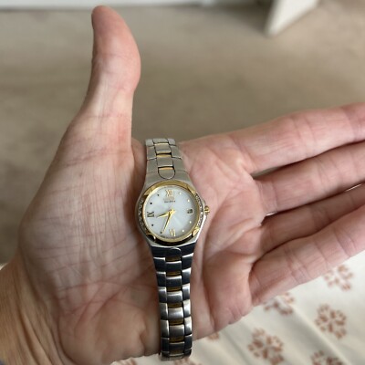 Citizen Eco-Drive Aviara Sport Two Tone White MOP Dial Womens Watch