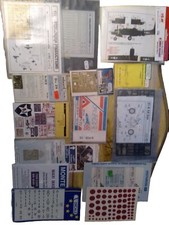Konvolut : Modellbauzubehör Decals,Masken, Ätzteile 1:144/72/48/35,gebraucht