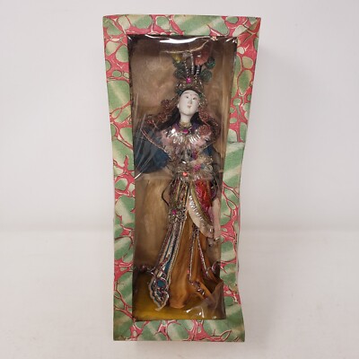 Vintage chinesische Oper Puppe 10'' groß aufwendige traditionelle Kleidung China in Box