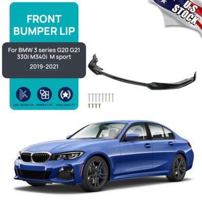 Gloss Black Front Bumper Lip Splitter For BMW 3 Series G20 G21 330i M340i 19-21