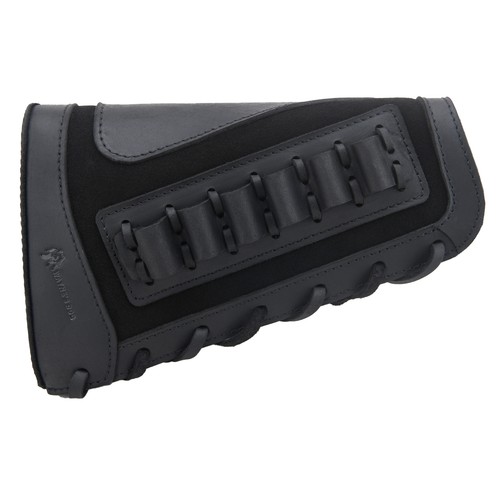 Custodia in pelle per munizioni copri fucile fucile buttstock per .357/.308/.22lr/12GA - Foto 18 di 62