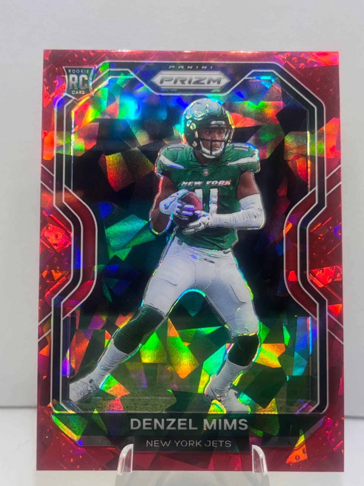Denzel Mims 2020 Panini Prizm Red Cracked Ice #355 RC Rookie New York Jets