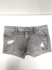 Express Jeans Womens Booty Shorts Distressed Rhinestones Light Wash Read Details