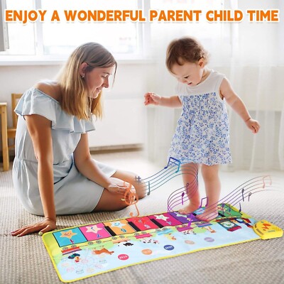 Piano Mat, Electronic Dance Mat, Educational Music Play Blanket, Multiple Instrument Sound Modes, Foldable Interactive Musical Toy, Ideal For Kids And Indoor Playtime, 43.31x14.17 In