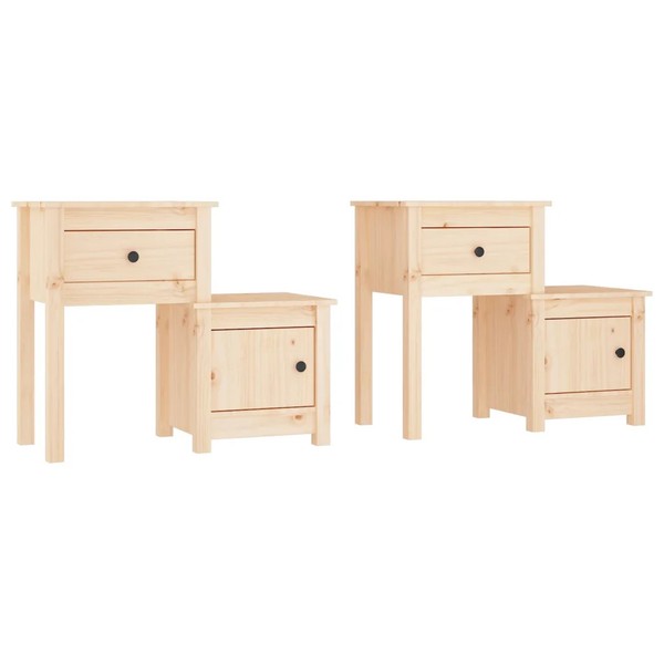 Nachttische 2 Stk. 79,5X38X65,5 Cm Massivholz Kiefer-image