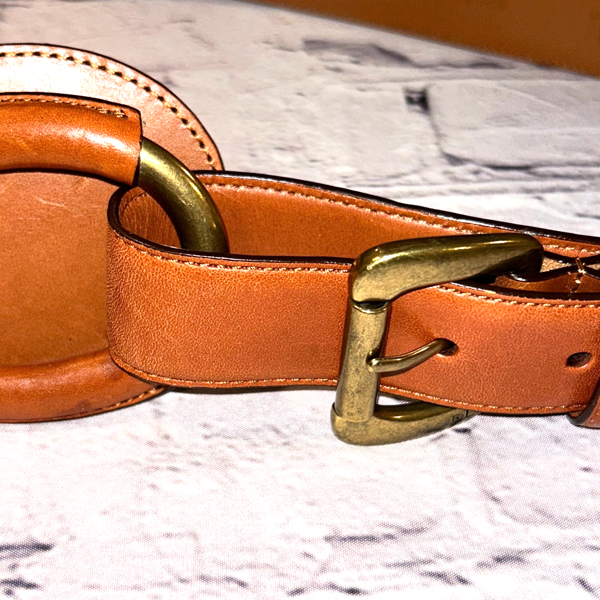 Vintage Rare Ralph Lauren Equestrian Belt Large D ring 