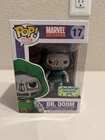 Funko Pop MARVEL Dr Doom #17 Metallic Convention Exclusive 2014 w/ Pop Stack