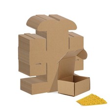 50 Pack Small Shipping Boxes 4x3x2 Inch Brown Corrugated Literature Mailer