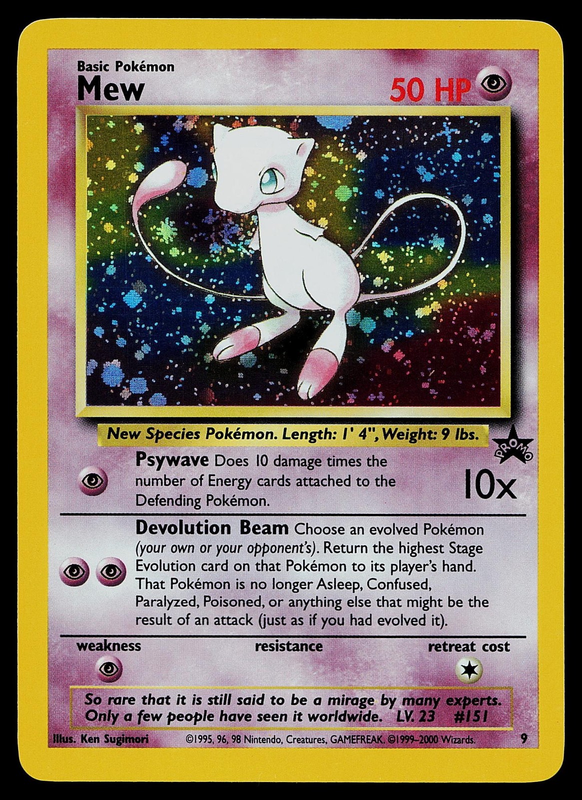 Pokemon Card - Mew Wizards Black Star Promos 9 Holo Promo