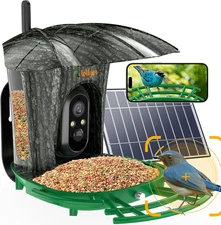 Smart Bird Feeder with Camera for Outdoor, Solar Powered Smart Bird House with C