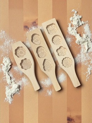 Holz Weihnachten Plätzchen Mond Kuchenform Gebäck Backform Handgeschnitzt Keks