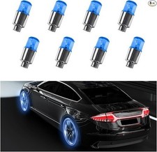 8 Pcs Led Tire Valve Stem Cap Lights Waterproof Motion Tyre Spoke Color Blue