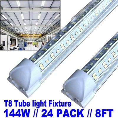 24PCS 8 FOOT LED Shop Lights 144w Fixture 8FT T8 LED Tube Light 8' Garage Light