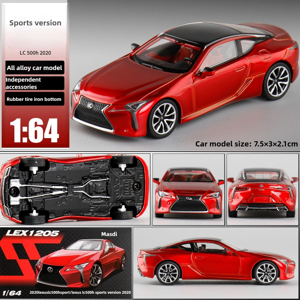 1:64 Lexus LC500h aleación coche modelo coche juguete miniatura coche aleación chasis Foto 2 de 4