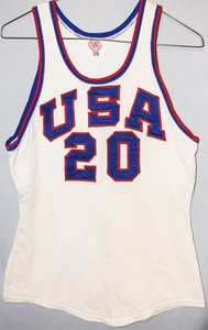 -Rare- Early -TEAM USA- GAME-USED Vintage Basketball Jersey Shirt - Olympics?