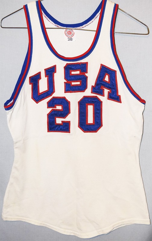 -Rare- Early -TEAM USA- GAME-USED Vintage Basketball Jersey Shirt - Olympics?