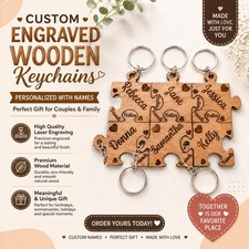 Custome Engraved Personalized Wooden Heart Pu...