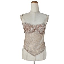 House of CB Beige Lace Woman Crop Top