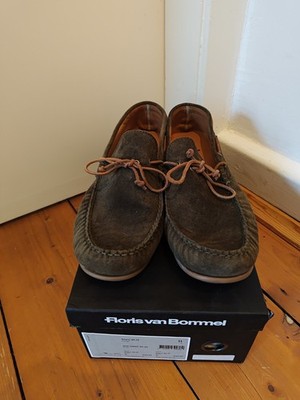 Floris Van Bommel Herrenschuhe Loafers Slipper Gr. 45 11 UK Wie Neu Olive Grün