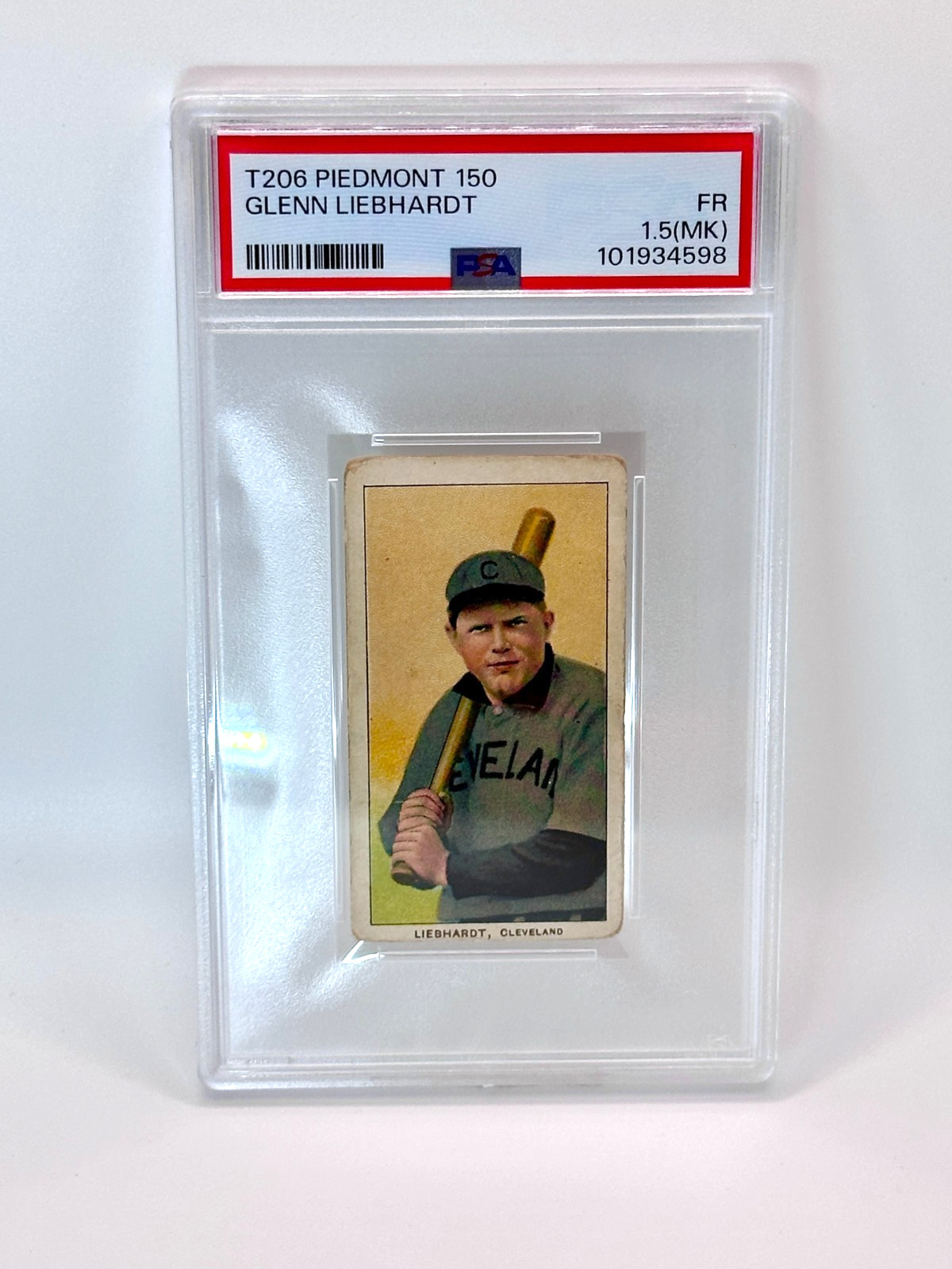 T206 Piedmont 150 Glenn Liebhardt PSA 1.5 FR Cleveland MK Tobacco Card