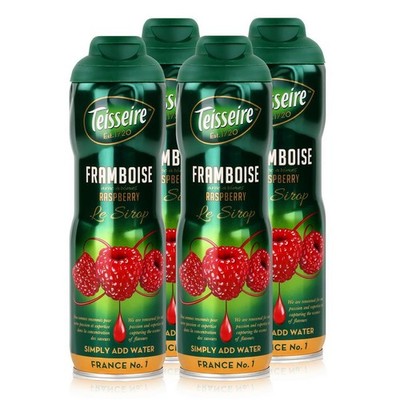 Teisseire Getränke-Sirup Raspberry/Himbeer 600ml - Intens. Geschmack (4er Pack)