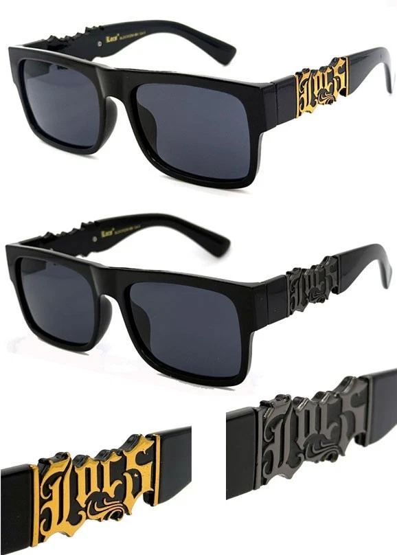 Locs OG Flat Top Square Sunglasses Thick Frame Black Smoke  display picture 1