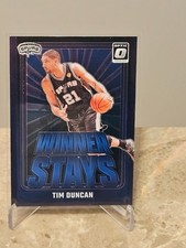 2024-25 Donruss Optic Winner Stays Tim Duncan #12 Purple Prizm 