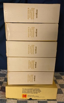 Lot of 6 Slide Trays vintage 1970s-1 Kodak 140, 5 Argus 100-boxes-100% Charity