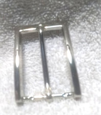 Silver Polished Rectangle Dress Buckle Great Usable Condition