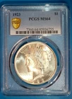 1923-P U.S. PEACE SILVER DOLLAR - KM#150 - PCGS SLABBED - MS64