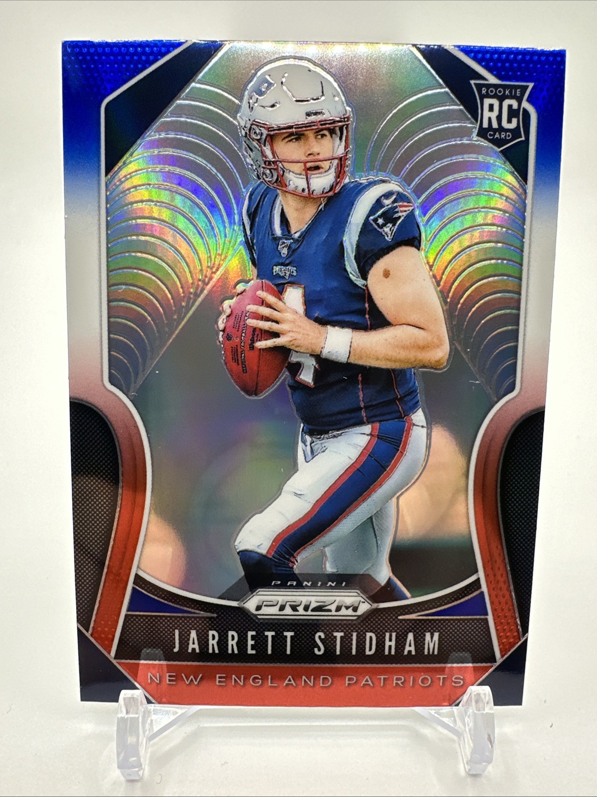 2019 Prizm Jarrett Stidham RC #308 Red White Blue New England Patriots Rookie