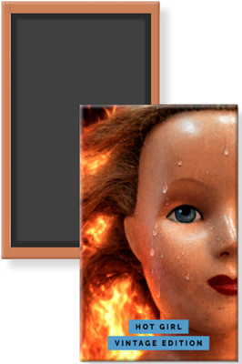 Perimenopausal Menopausal Vintage Hot Flash Girl Creepy Baby Fridge Magnet 2x3