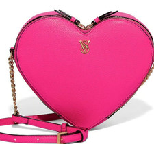 Victoria  s Secret Heart Crossbody Bag Purse Pink Faux Leather NWT