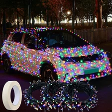 Christmas Car Multicolor Lights 197Ft 600 LED Battery Operated Remote Control St