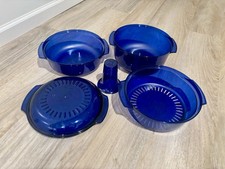 Vintage Tupperware TupperWave Navy Blue 5 Pie...