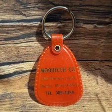 Vtg Modutech Co Keychain Orange Brewer Maine Keyring Your Key To Better Living