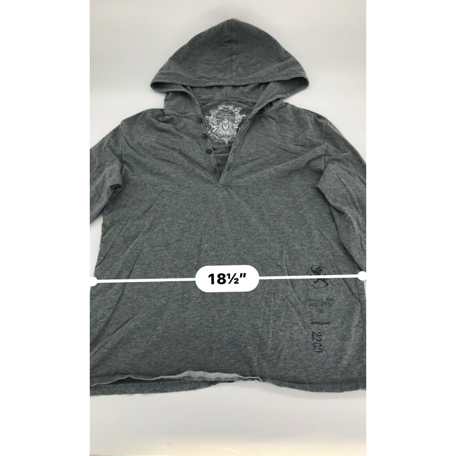 Express Solid Gray Pullover Hoodie Women’s Size M… - image 7