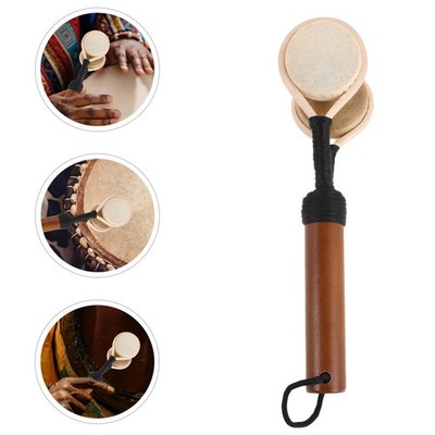  Double Drum Maracas Wooden Traditional Shaker Handheld Cultural Percussion
