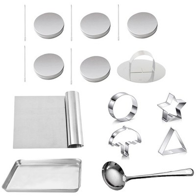 Biscuits Sugar Pie Korean Sugar Candy Making Tools Set DALGONA Kit (18pcs in ...