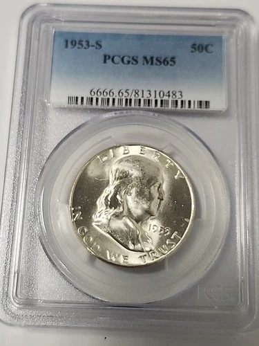1953 S NGC MS 65 FRANKLIN HALF DOLLAR