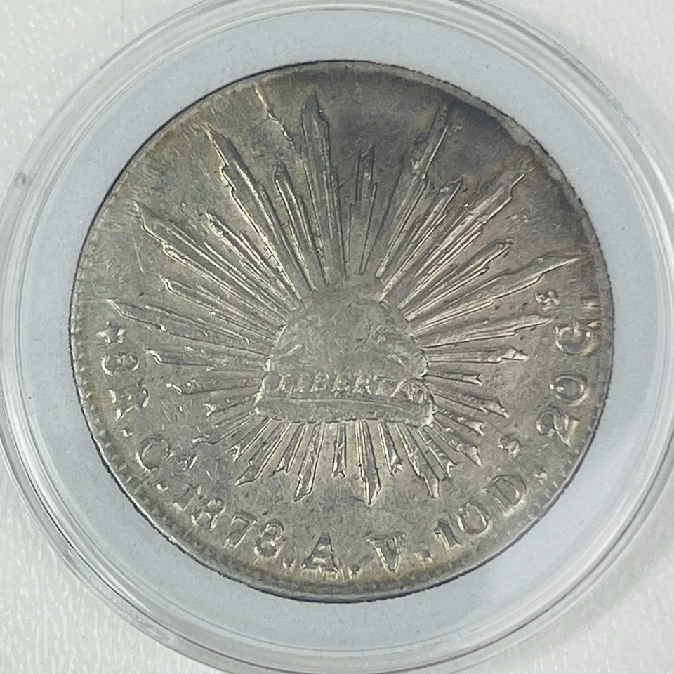 1878 MH Mexico 8 Reales Mexico City Mint Libertad Cap And Rays - Image 3 of 4