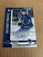 2013 ITG Prospect AUTO ROOKIE Ryan Hartman RC #A-RHA Hockey Card (f5). rookie card picture