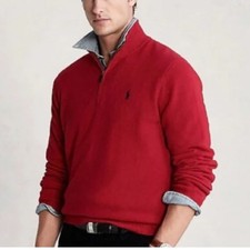 Polo Ralph Lauren estate Rib Red Quarter-Zip ...