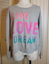 Live Love Dream Short Gray Sweatshirt Size XL