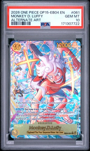 Monkey.D.Luffy (Alternate Art) graded PSA 10 for sale on eBay