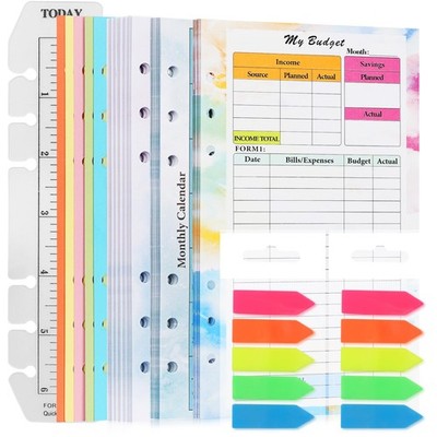 Toplive 7 Pack A5 Planner Inserts Monthly Weekly Planner Refills Paper 6 Ring Ex